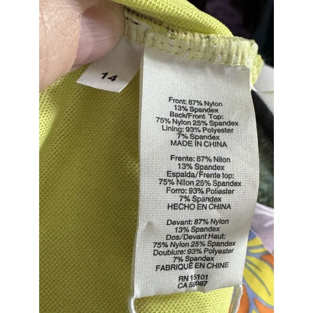 NWT Bleu Rod Beattie Color Crush Floral Tankini Top Hipster Bikini Bottom Sz 14 - Picture 11 of 12